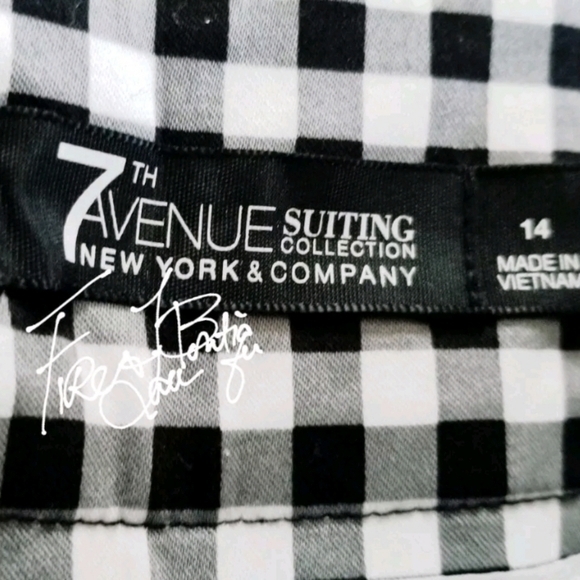 NEW YORK & CO CAPRI ANKLE PANTS GINGHAM SZ 14 - Picture 5 of 5